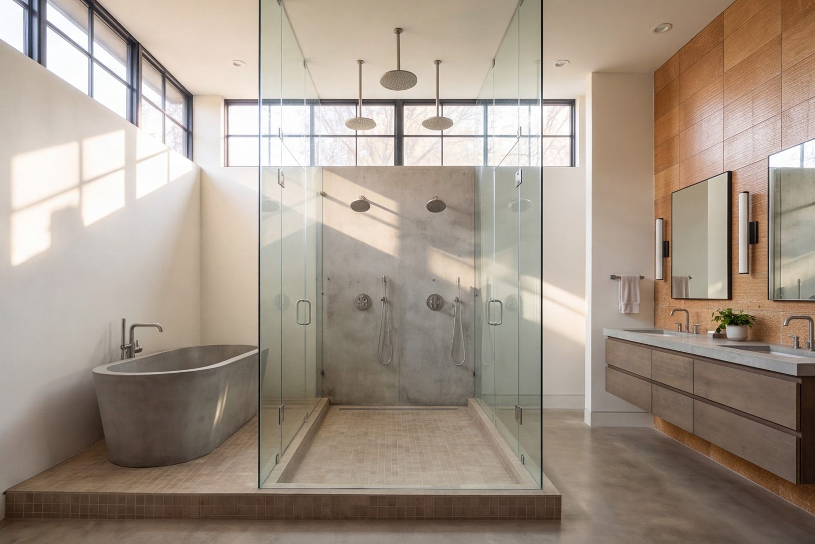 Primary bathroom with wet room in Highland Park
