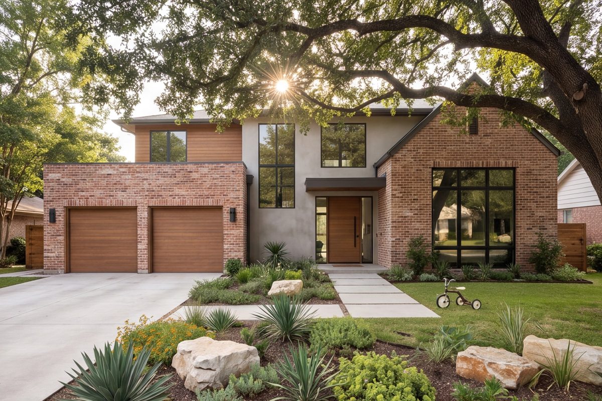Remodeled modern home exterior in Dallas